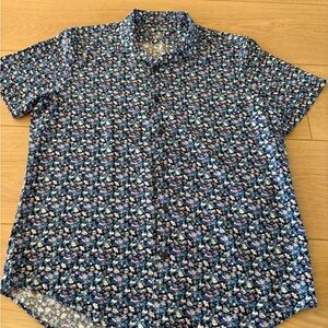 Perry Ellis Multicolor Floral Button Down Shirt